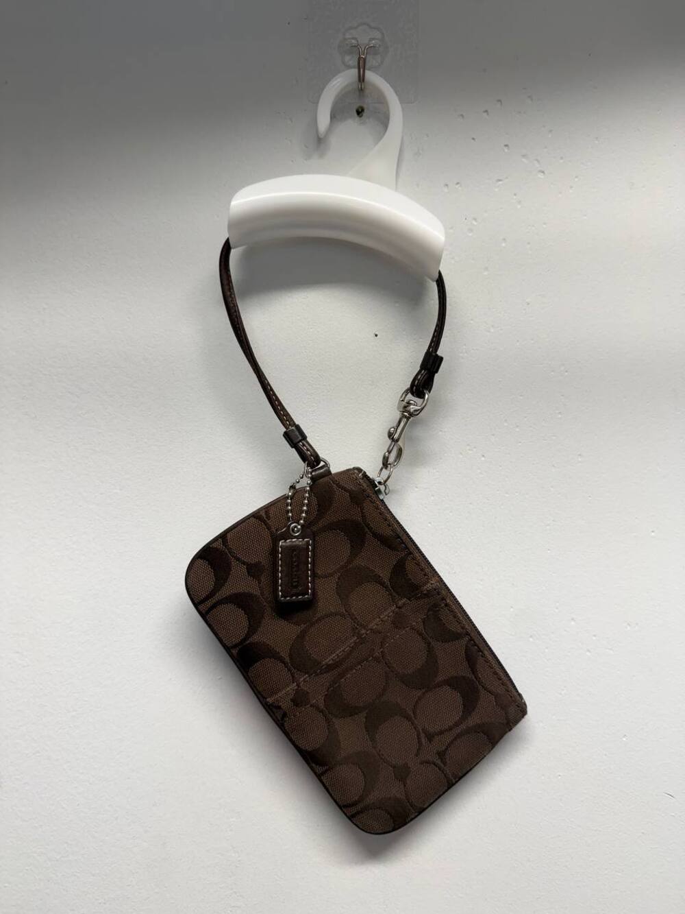 Coach Signature C Monogram Wristlet Pouch